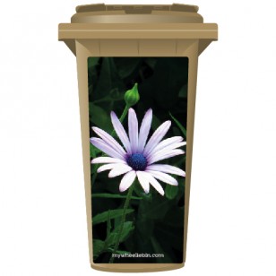 Wild Single Purple Flower Wheelie Bin Sticker Panel